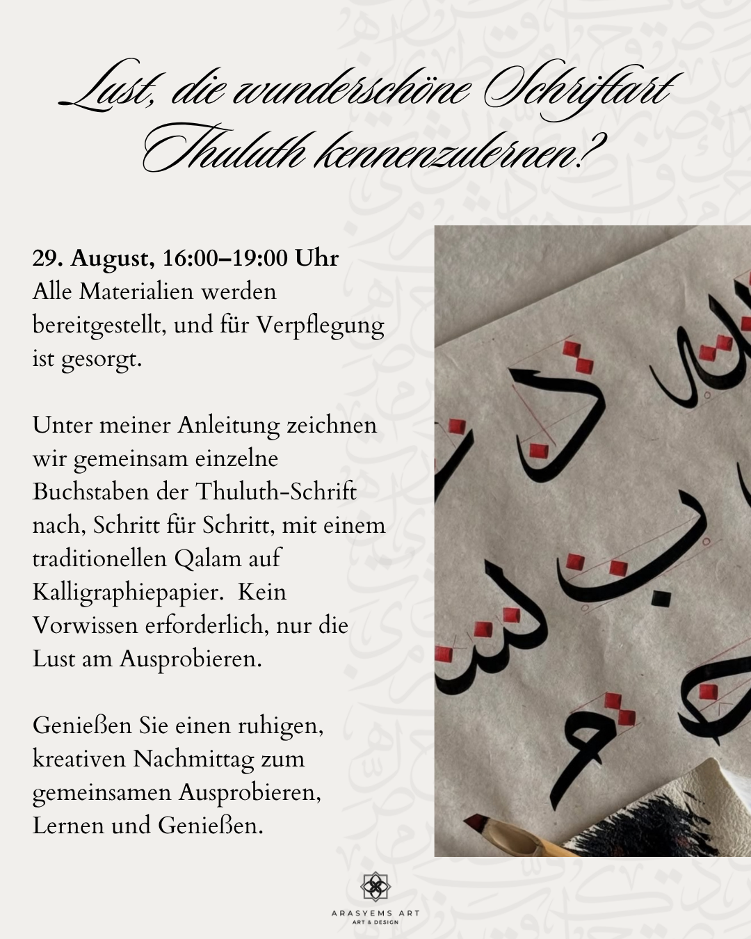 Arabische Kalligraphie- Anfängerworkshop
